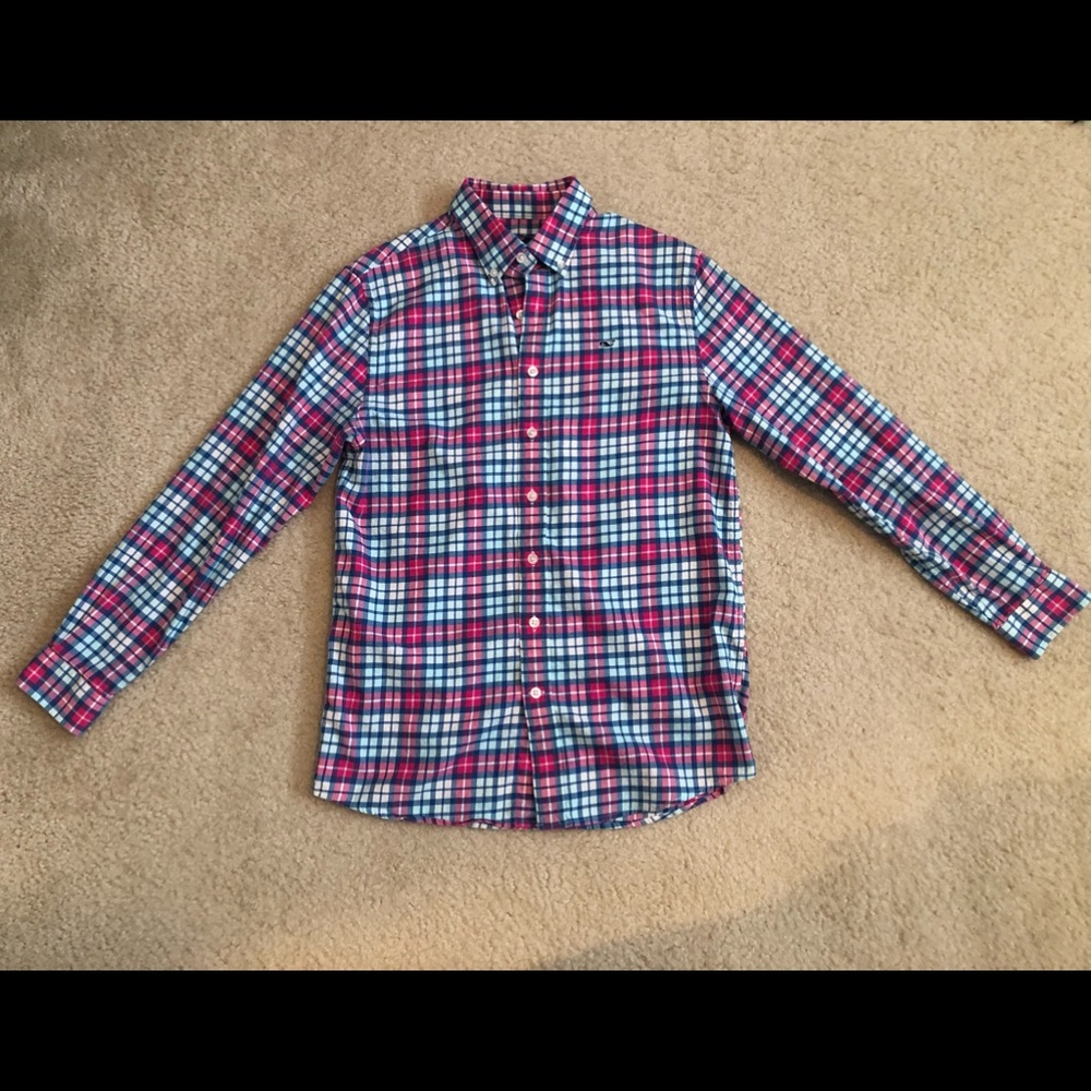 Boys Vineyard Vines 🐳 Button Down Flannel (sz. L)